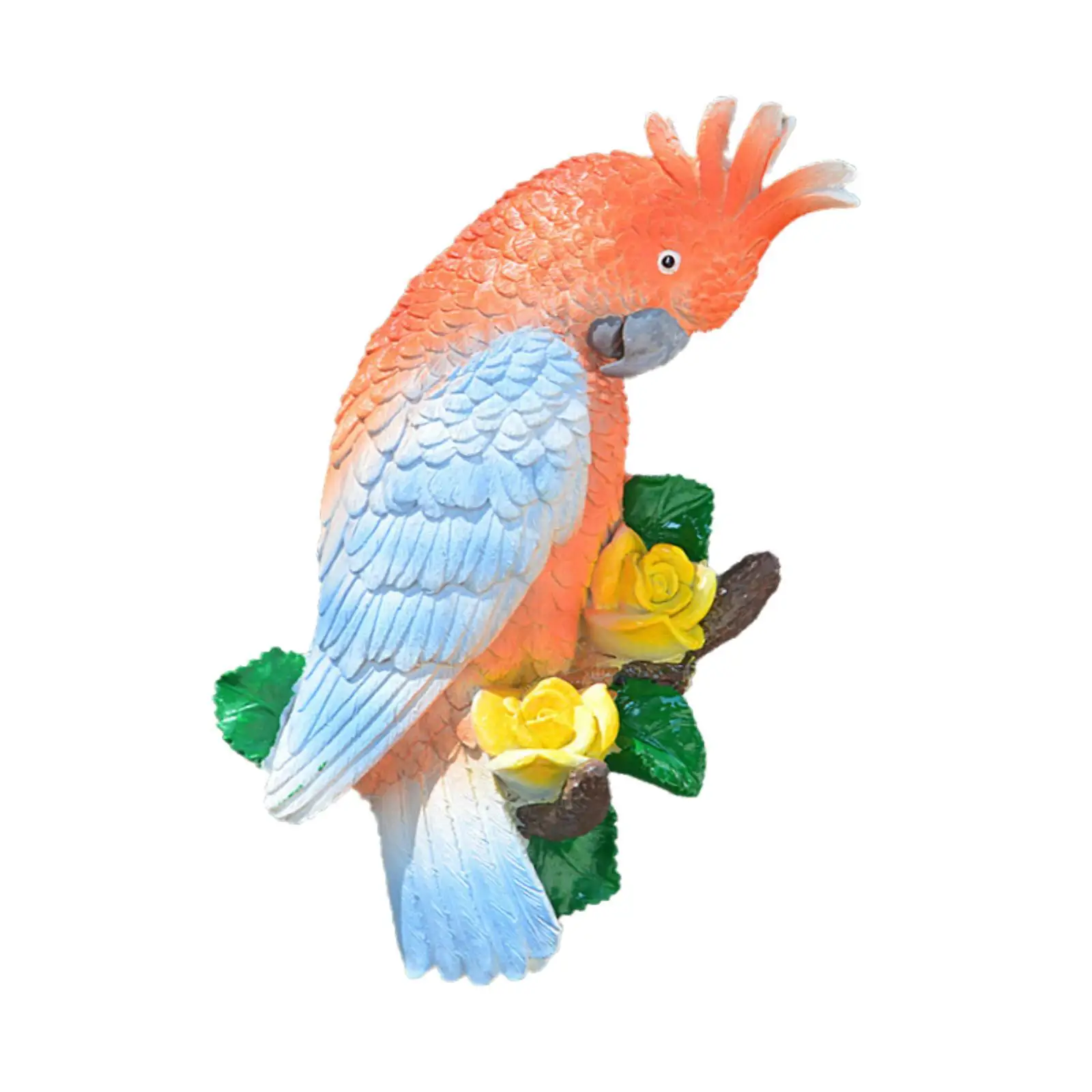 Parrot Figurine Bird Statue Tree Ornament Decorative Waterproof Lightweight Lifelike Fine Workmanship Colorful Vivid Handmade