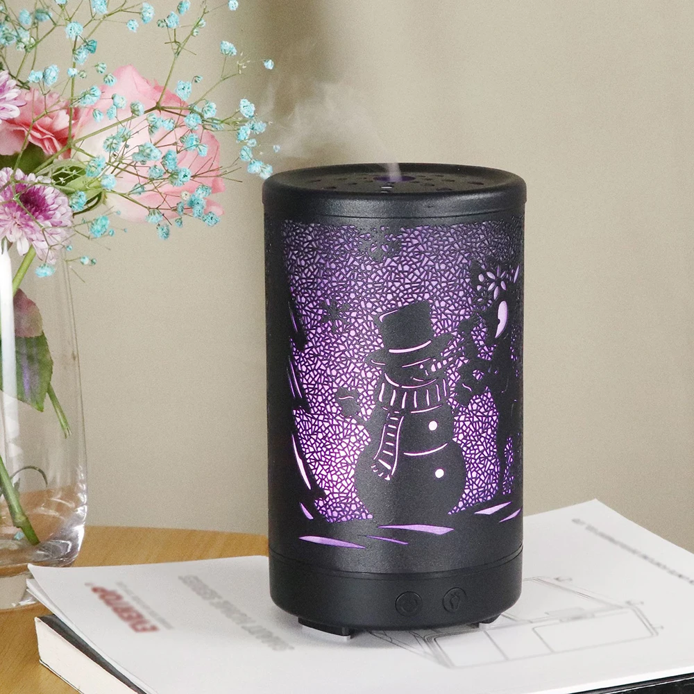 Creative Deer Snow Essential Oil Diffuser Ultrasonic Air Aromatherapy Humidifier 7 Color LED Lamp For Home Office 100ML Diffusor