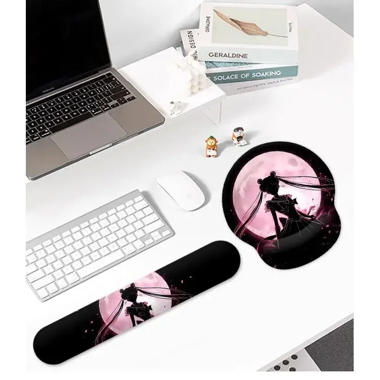 Dark Sailor Moon Animation Peripheral Kawaii Mouse Pad Cute Girls Silicone Wrist Pad Laptop Keyboard Hand Rest Birthday Gift