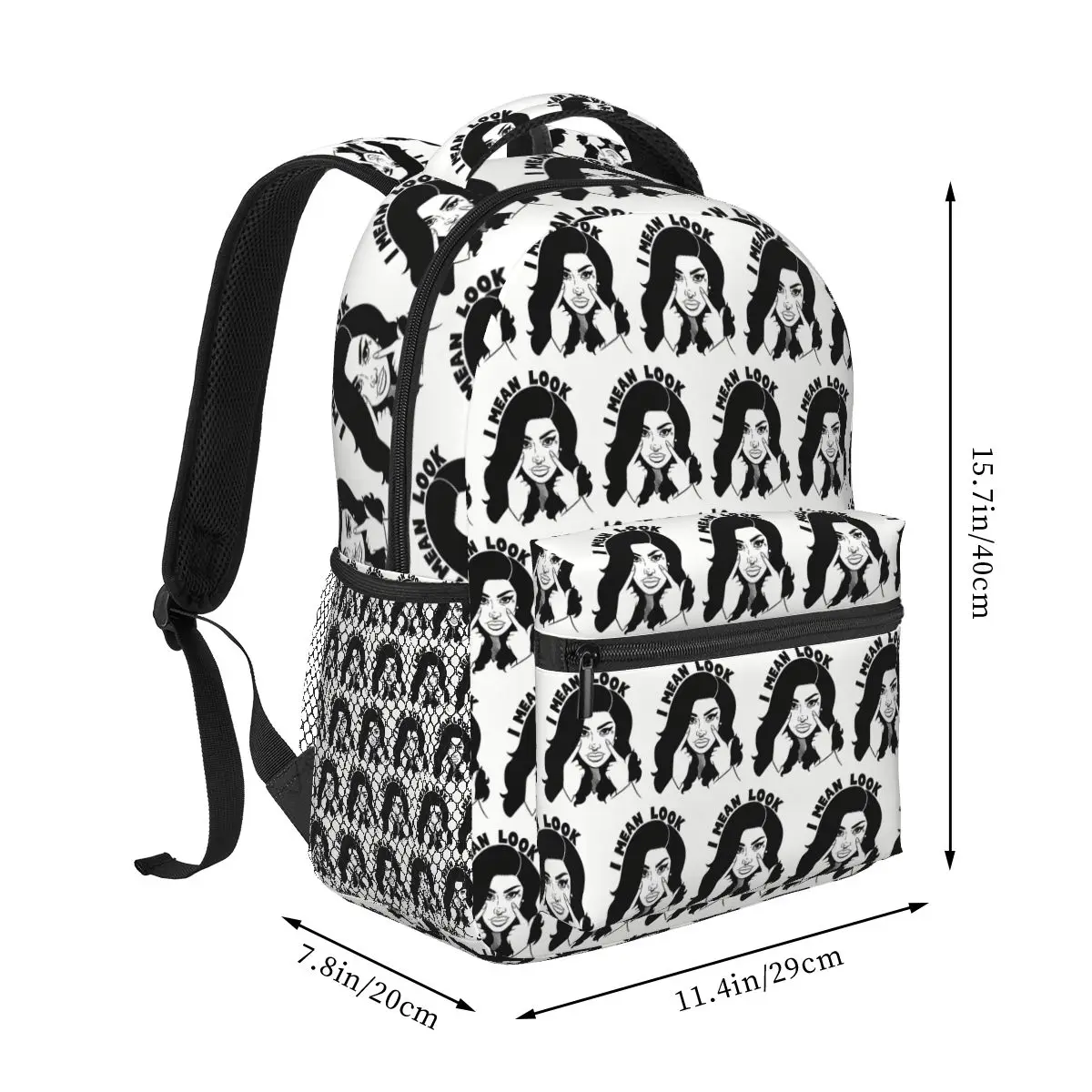 Rapper Cardi B Meme I Mean Look Graphic Backpacks Boys Girls Bookbag Students School Bags Cartoon Kids Rucksack Shoulder Bag