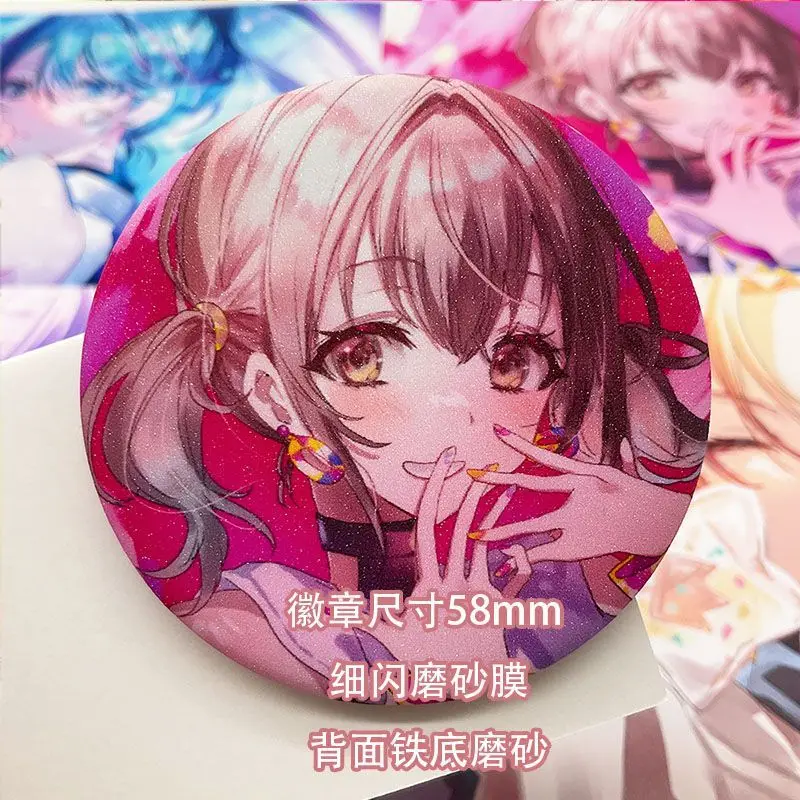 Project Sekai Anime Azusawa Kohane TenmaTsukasa Photo Card Brooch for Backpack Cosplay Badge Accessories Clothes Decoration Gift