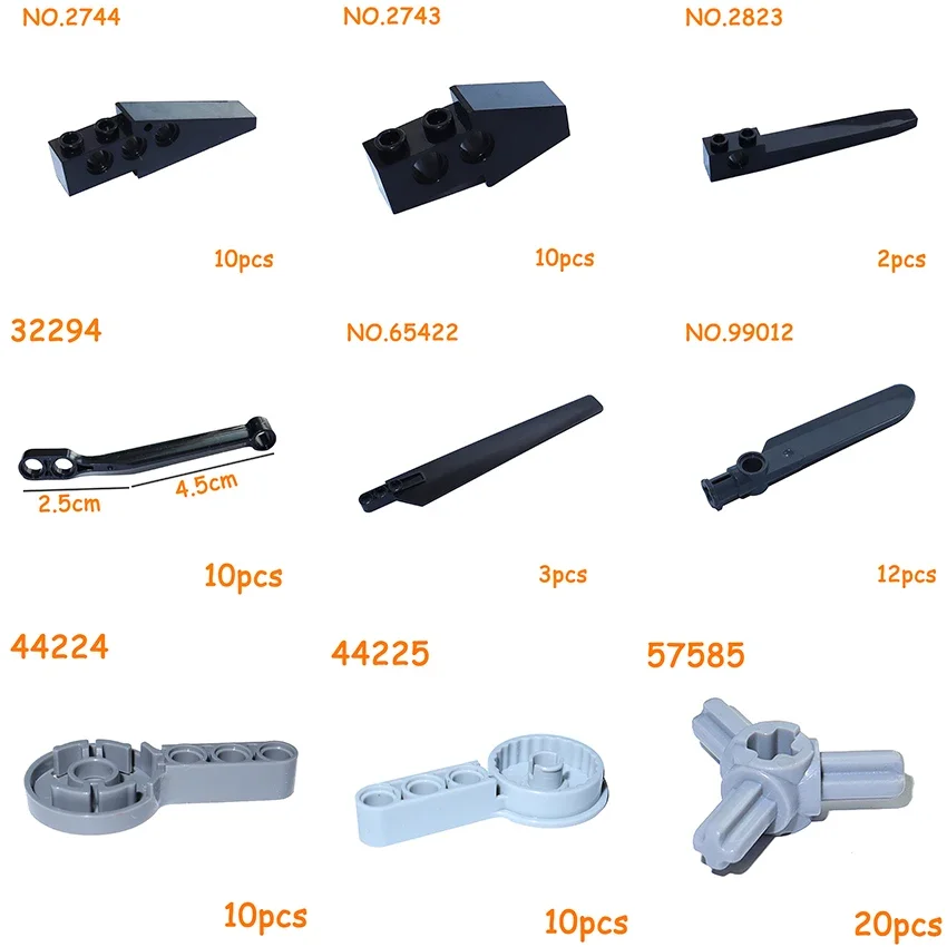 Rotorblad Groot Recht met 3L baksteen Fan Blades Propeller 3-blads windmolen MOC Technische onderdelen Bouwstenen met twee gaten