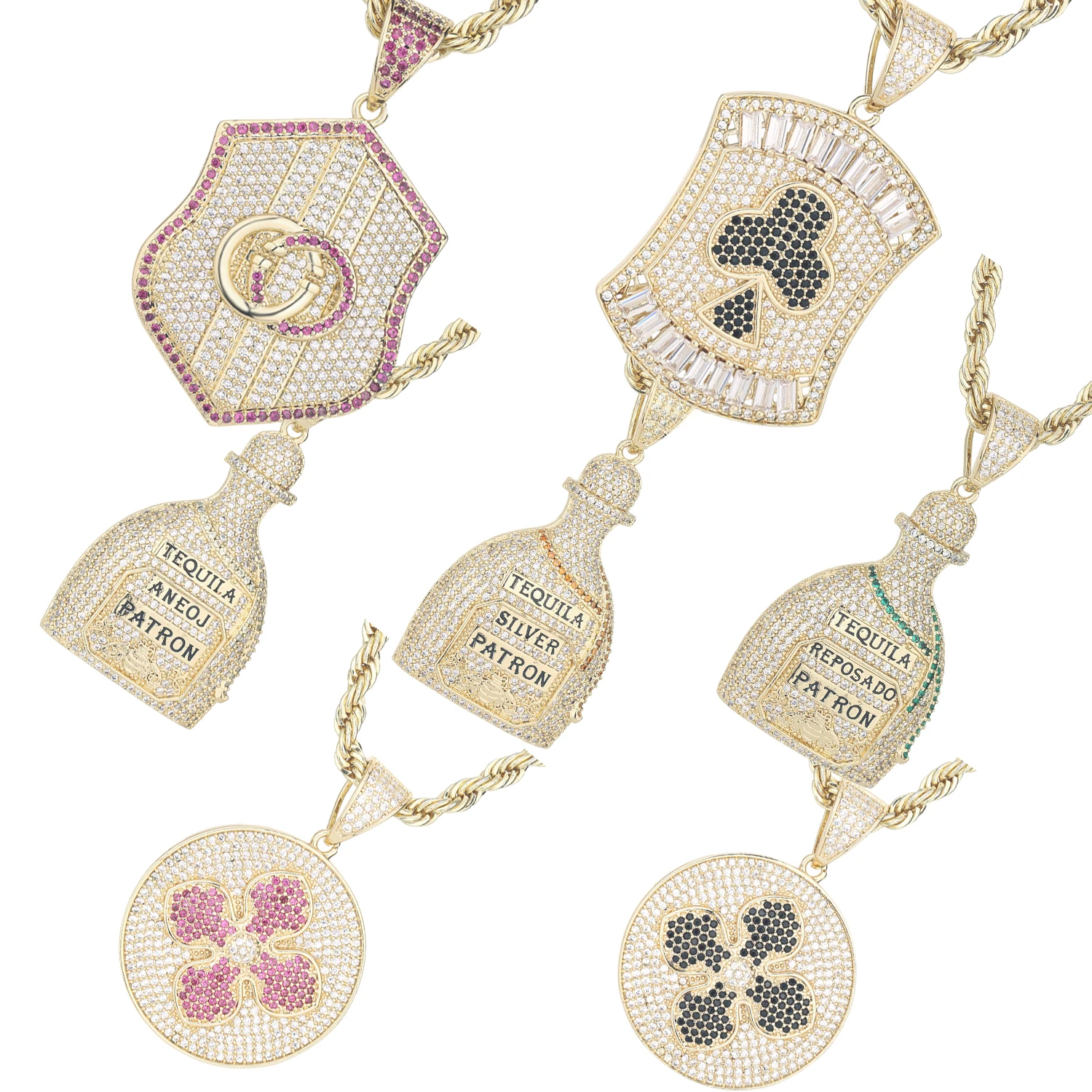 

Fashionable and Exquisite Customized 6N Monaco Chain and Hip-Hop Rap Pendant Combination for Men and Women Shiny Hip-Hop Rock Rap Trendyy Jewelry Accessories Gifts