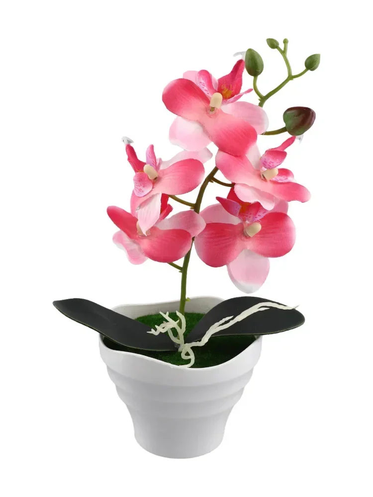 1 Pcs Artificial Phalaenopsis Fake Bonsai Potted Plant Flower Orchid Floral Home Decor Illustration Ornamental Flower