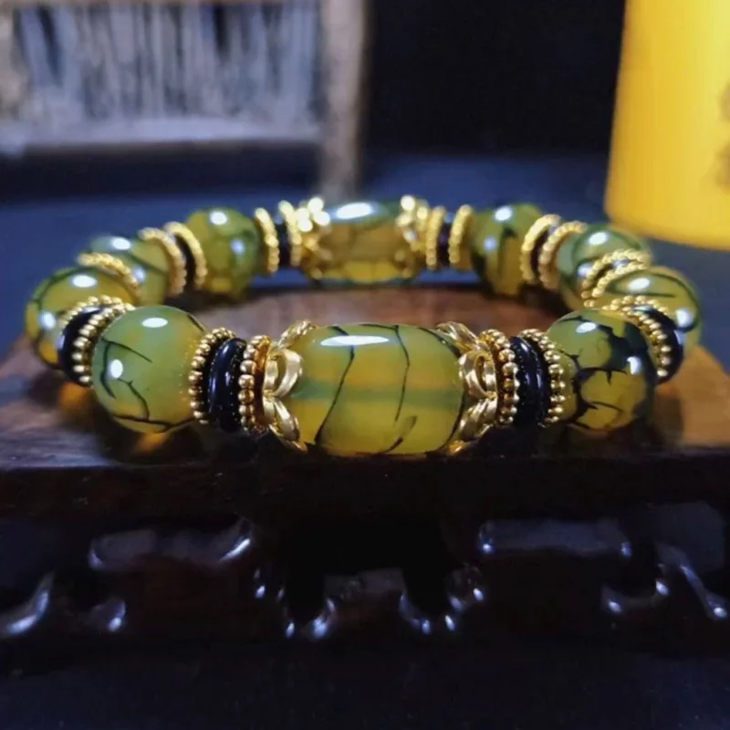 

Limited Time Discount Natural Dragon Scale Pattern Agate Bracelet Phoenix Blood Agate Bracelet Blood Circulation Collection Grad