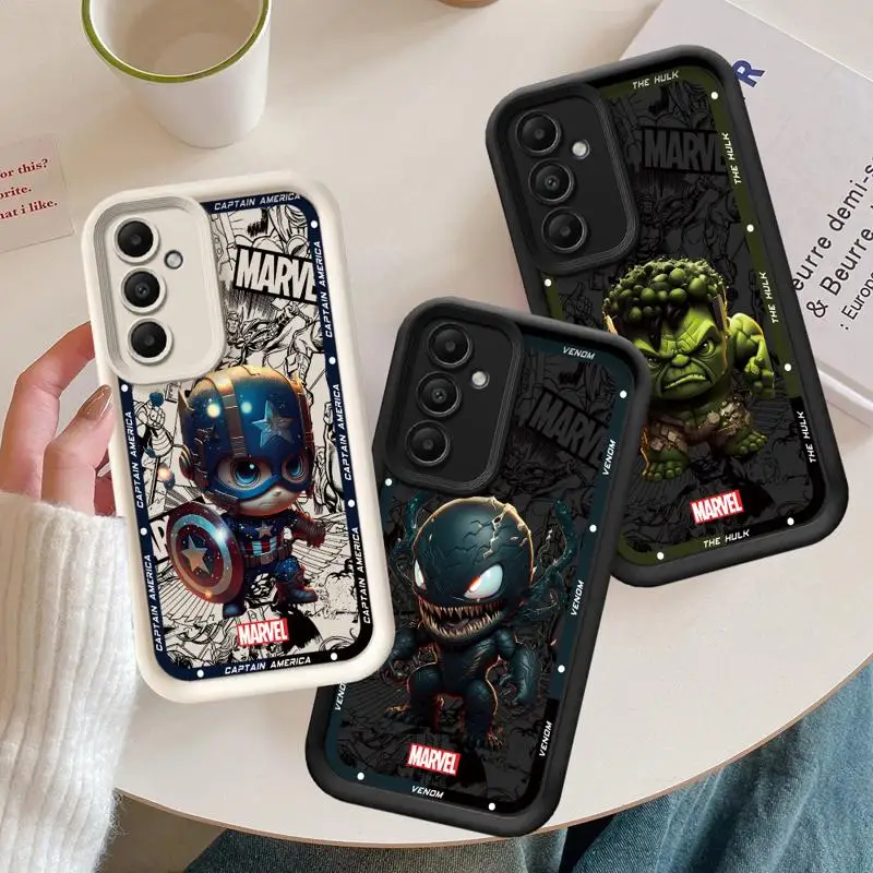 Marvel Ironman Deadpool Phone Case for Samsung Galaxy A15 A72 A25 A55 A51 A71 A35 A73 A52 A52s A53 A54 4G 5G Soft Silicone Funda