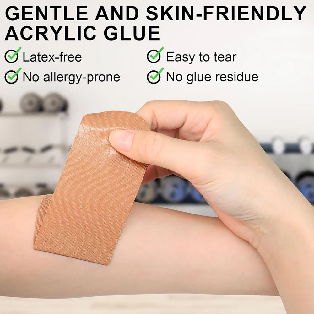 10 Stück vorgeschnittene Kinesiologie-Tape-Streifen, sportliches Klebeband, elastisches Muskelband, Sport-Knieband für Übungen und den täglichen Gebrauch