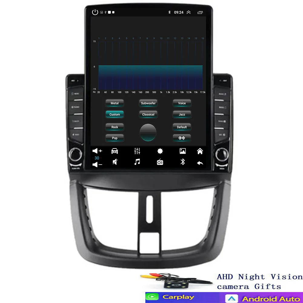 راديو السيارة Carplay لبيجو 207 2006 - 2015 الملاحة GPS أندرويد السيارات ستيريو مشغل وسائط متعددة 5G Carplay فيديو No 2din DVD