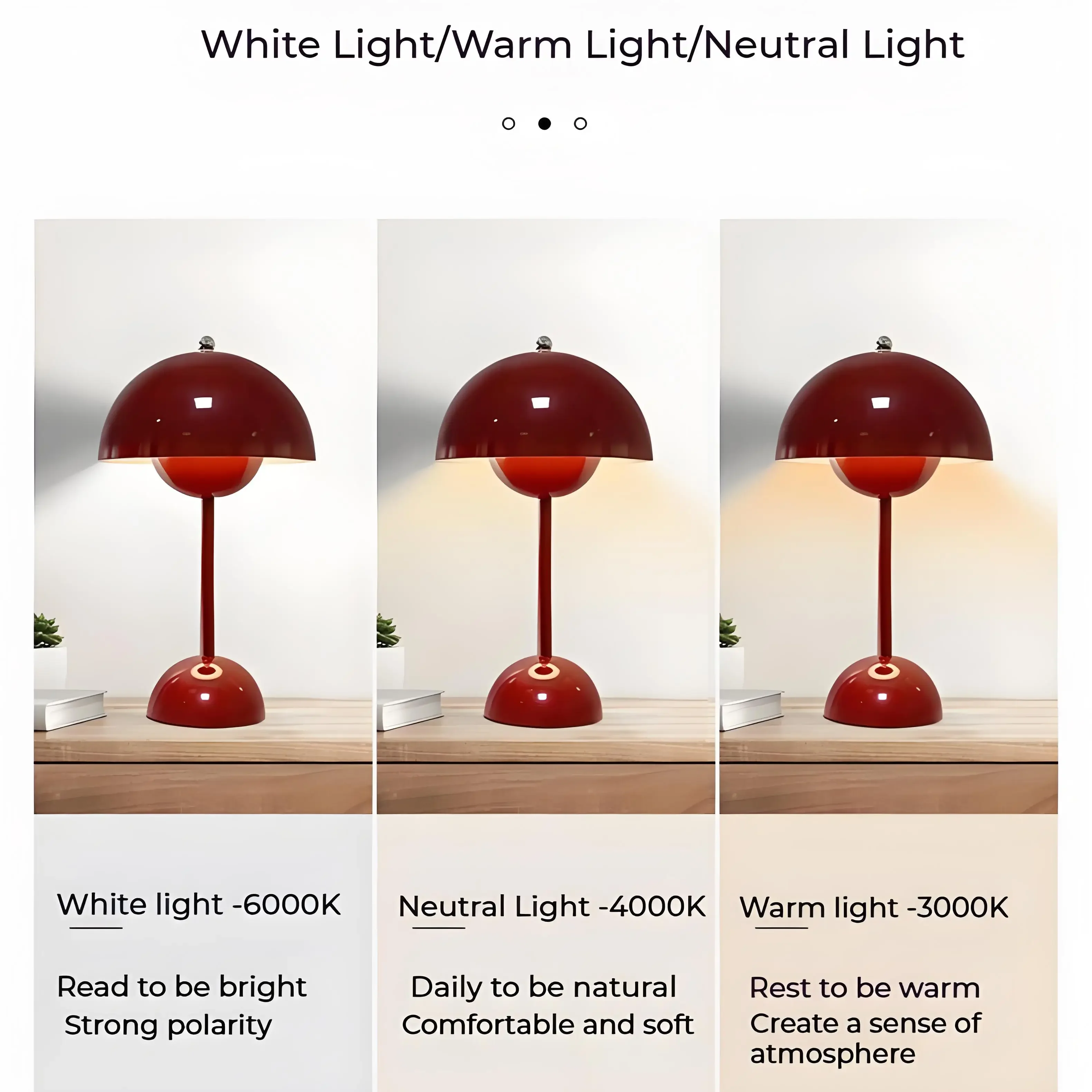 USB Rechargeable Mushroom Table Lamp Three Speed Adjustment Indoor Lighting Fixture Flower Bud Desk Lamps Hoom Decor Night Light