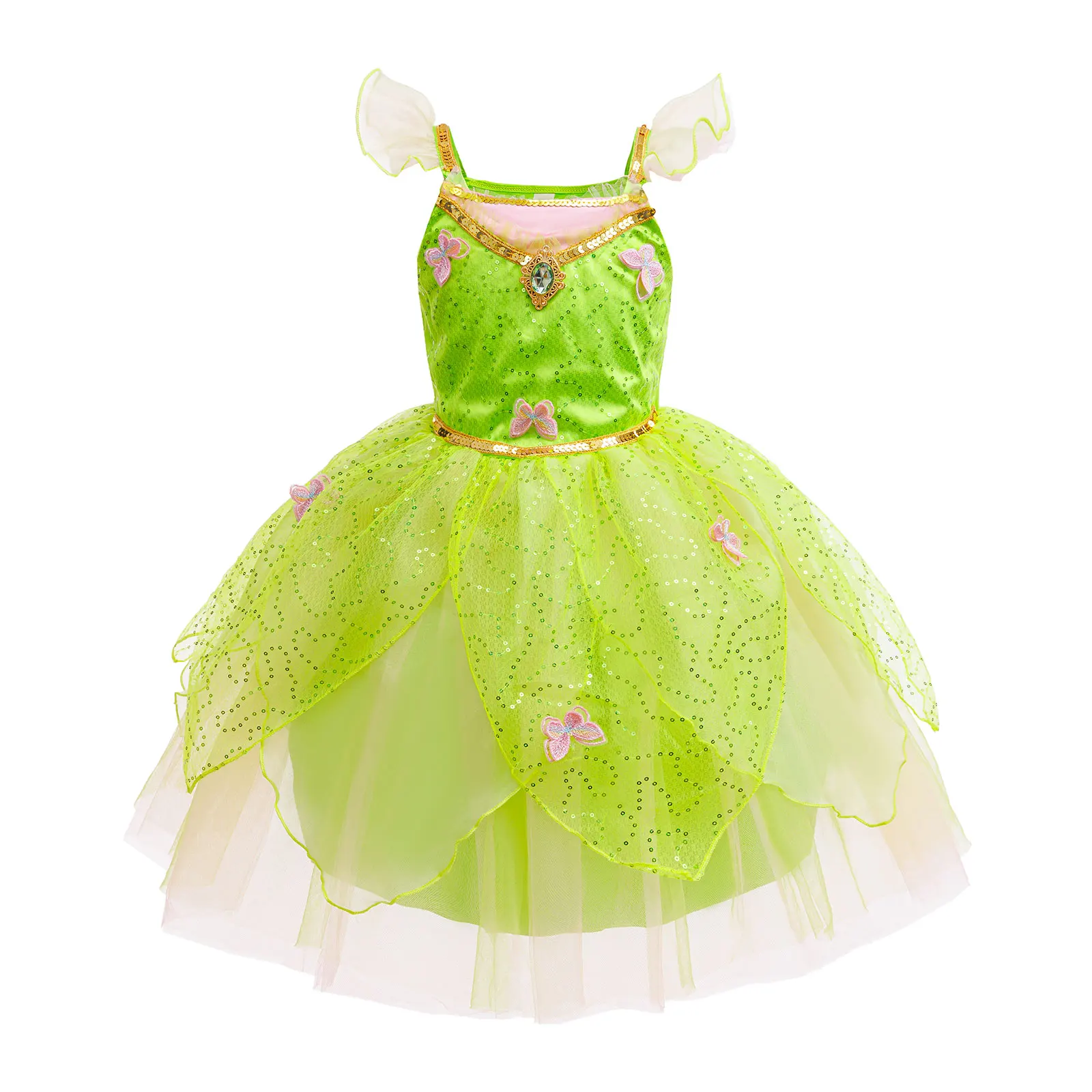 3-8Yrs Girls Butterfly Inspired Elves Princess Dress Kid Fairy Cosplay Costume Child Pixie Elf Halloween Carnival Clothing Robes
