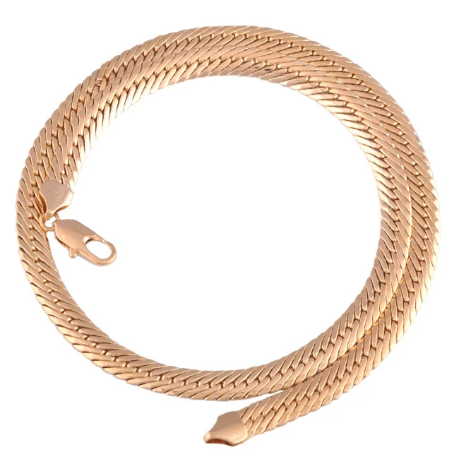 XP Jewelry --( 60 cm x 8 10 mm) 18 k Gold Plated Heavy Snake Necklaces for Men Women HIP HOP Fashion Street Jewelry