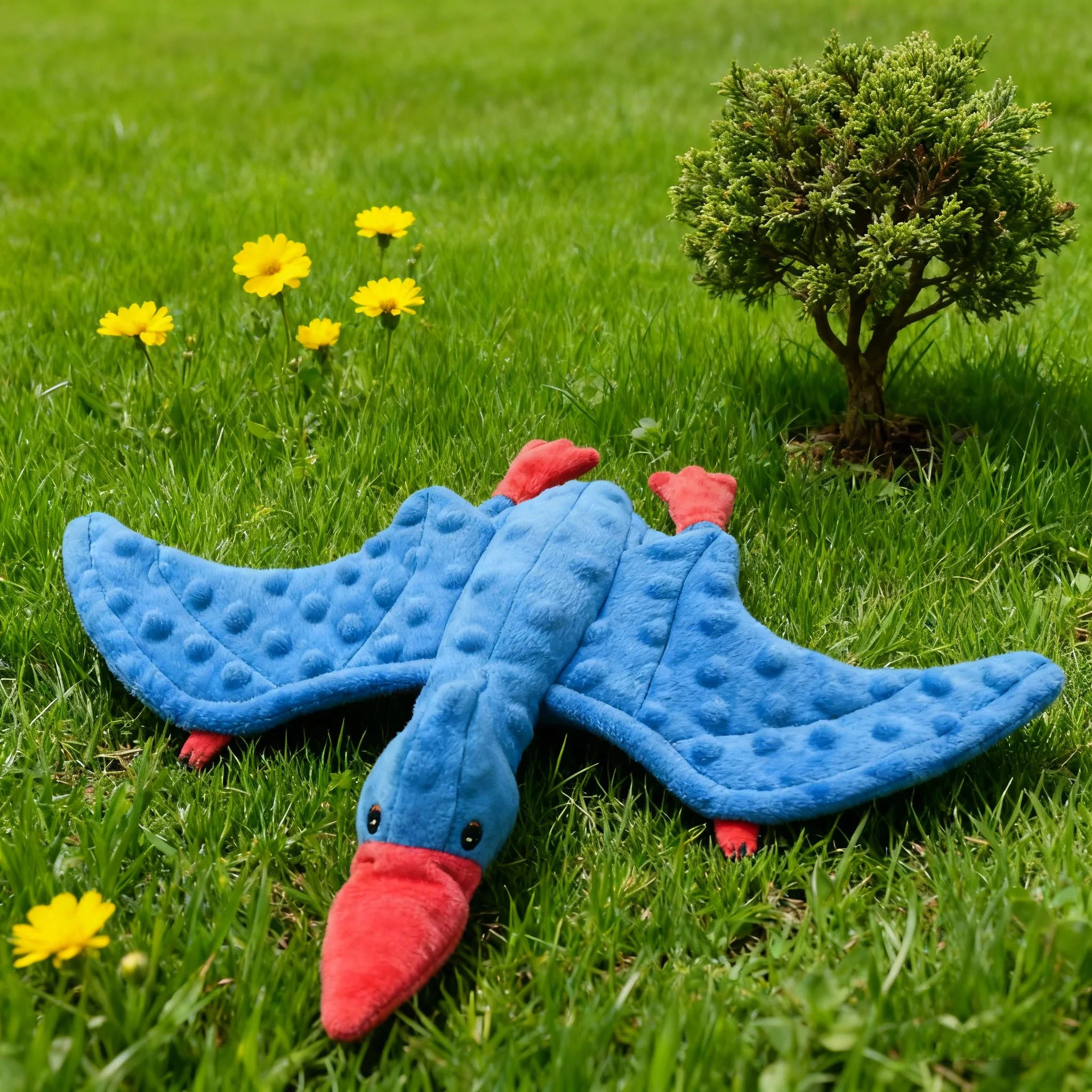 Interaktives Quietschendes Pterodaktylus-Plüsch-Hundespielzeug, Bissfest, Keine Versteckten Gefahren, Füllungsfreies Weiches Langlebiges Spielzeug für Hunde