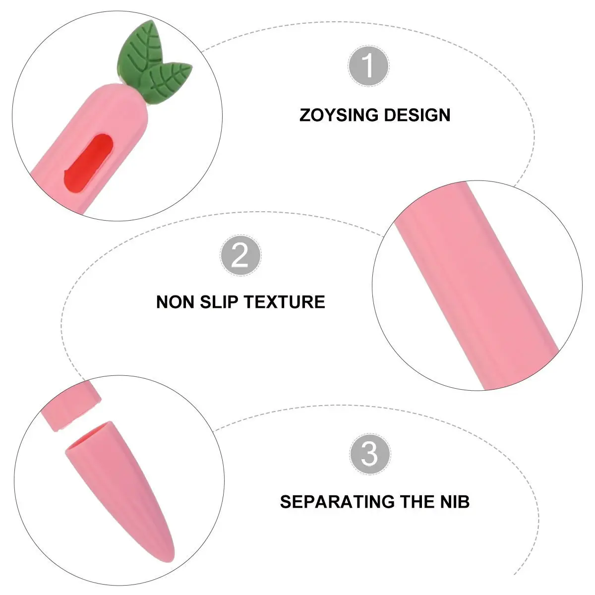 

Stylus Pen Cover Carrot Silicone Protective Case for Pencil Non-Slip Grip Scratch Dirt Resistant Stylus Sleeve