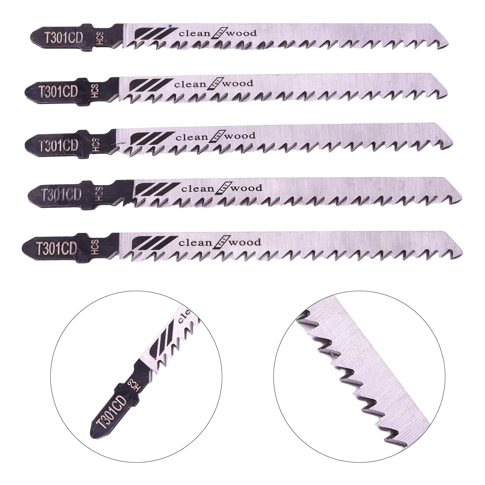 High Quality Brand New Saw Blade T301CD Plastic 5Pcs Cutting Tool Home Power Tool Wood Accessories Black/Silver