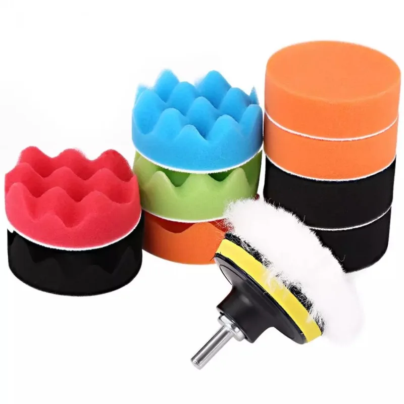 

12Pcs/Set Car Polishing Disc 3inch Self-Adhesive Buffing Waxing Sponge Wool Wheel Polishing Pad for Car Polisher Drill Adapter