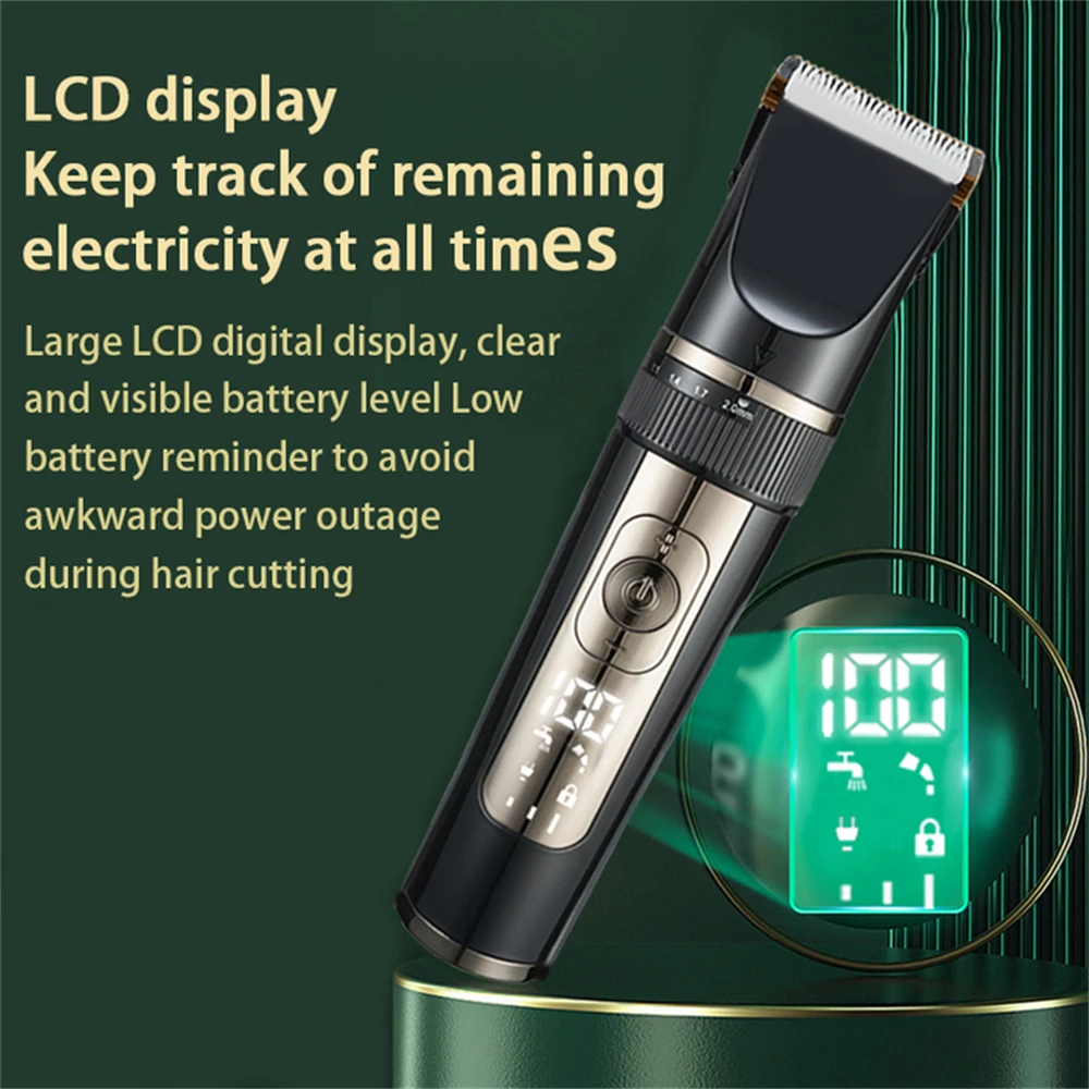 Electric Hair Clipper Portable Beard Trimmer Rechargeable Wet Dry Hair Cutting Machine Professional Haircut Kit For Grooming image 4