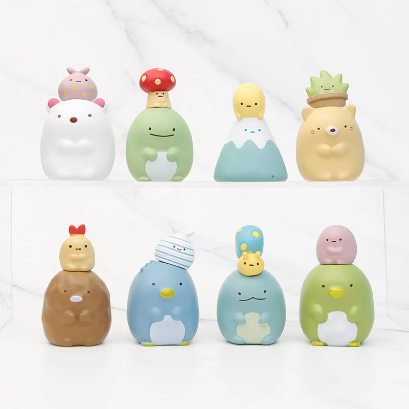 

8pcs Set Sumikko Gurashi Action Figure Mini Anime Figurine Cute Kawaii Miniature Model Capsule Toys Gift