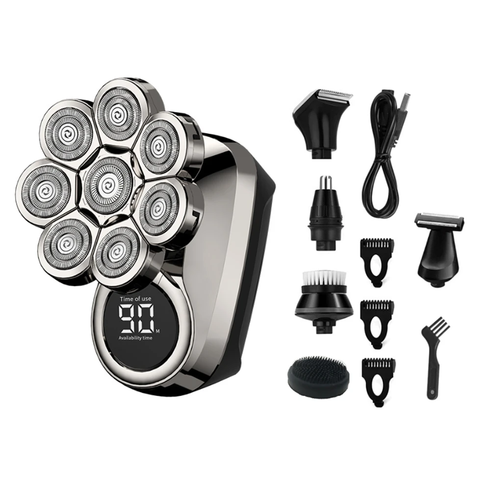 N89R 8 شفرات ماكينة حلاقة كهربائية متعددة ماكينة حلاقة كهربائية متعددة ماكينة حلاقة كهربائية للرجال الأصلع شاشة LED