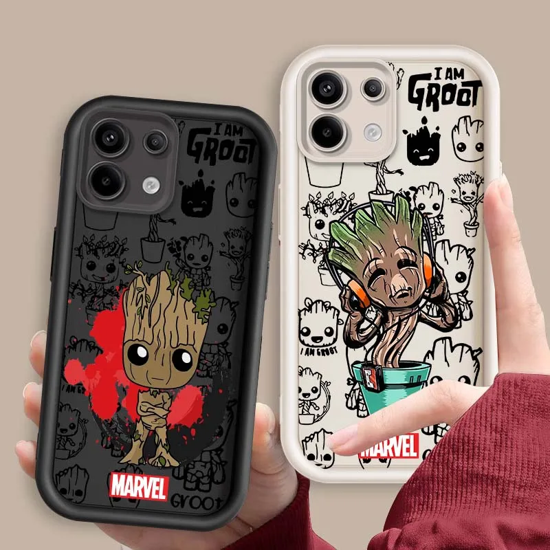 

Marvel Comics Groot For Xiaomi Mi Poco X3 X4 X5 X6 M4 M5 M5s M6 F4 F5 F6 Pro GT Plus 5G Eye Ladder Cover