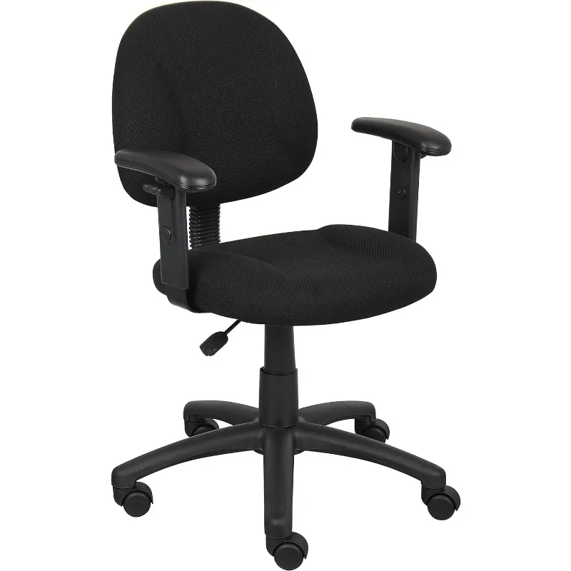 Perfect Posture-Silla de tarea de tela Delux, sillón con brazos ajustables en negro