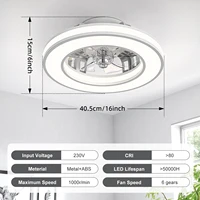 16 Inch Ceiling Fan LED Ceiling Fan Light with Remote Control Infinite Dimming 6 Levels of Wind Speed Living Room Bedroom Chandelier Fan 6