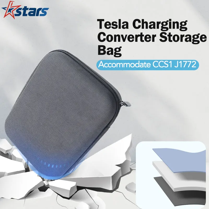 Per Tesla CCS1 J1772 borsa portaoggetti per caricabatterie adattatore per caricabatterie scatola Organizer custodia da viaggio per accessori di