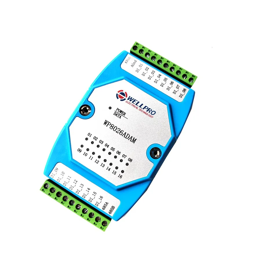 WELLPRO WP8026ADAM 16DI modulo di ingresso digitale optoaccoppiatore isolato RS485 MODBUS RTU comunicazioni