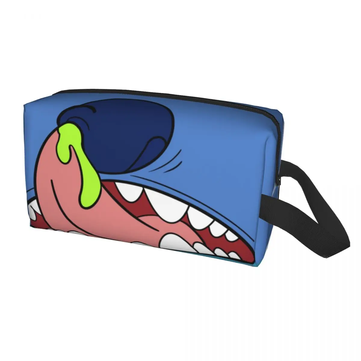 Custom Smiling Stitch's Mouth Anime Travel Cosmetic Bag for Women Film Toiletry Makeup Organizer Lady Beauty Storage Dopp Kit