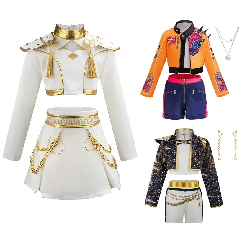 

K-POP Halloween Hunter Costume Fashion girl group stage performance costumes Sparkling Girls' Set Children's casual three-piece