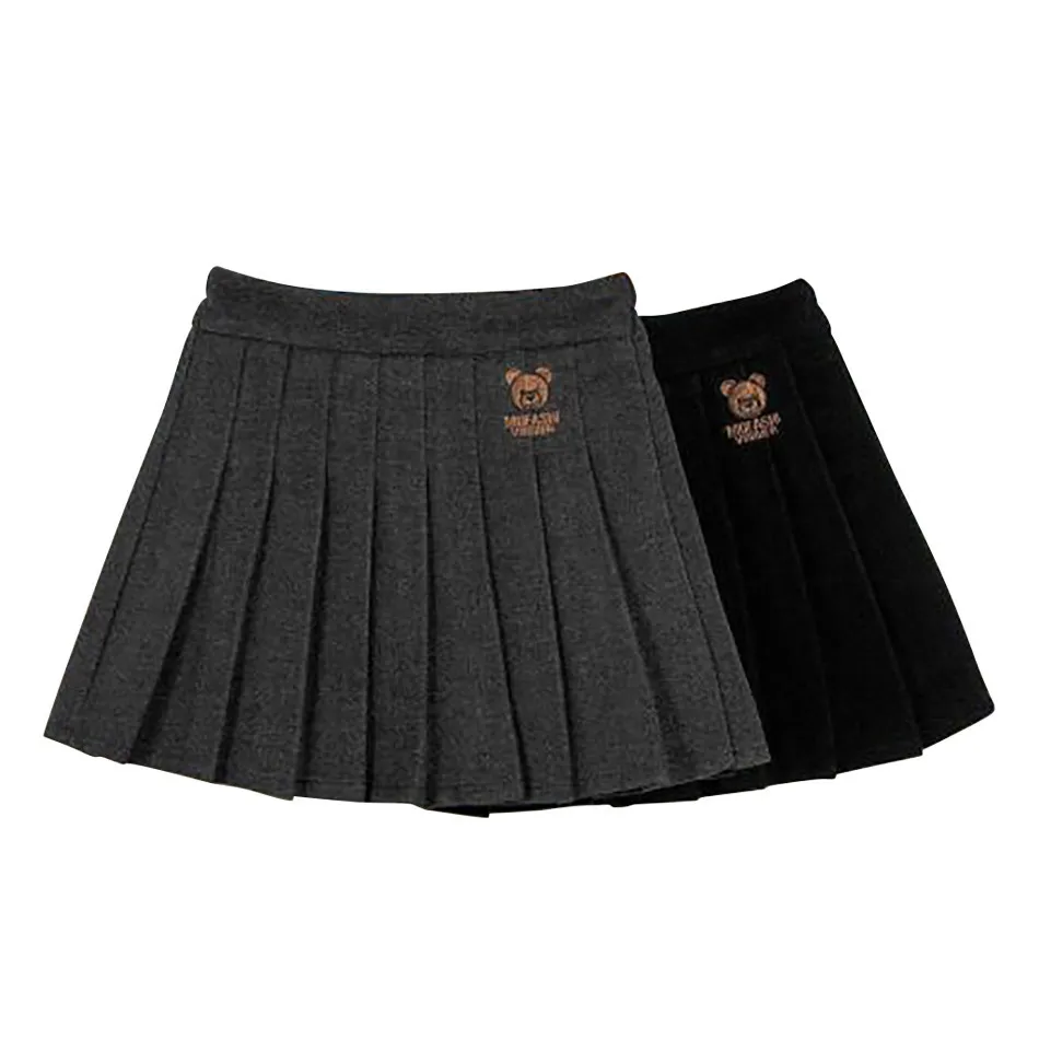 Girls Korean Solid Color Pleated Half Skirt Casual Girls Skirt Minimalist Style Half Skirt Fresh Girls Skirt