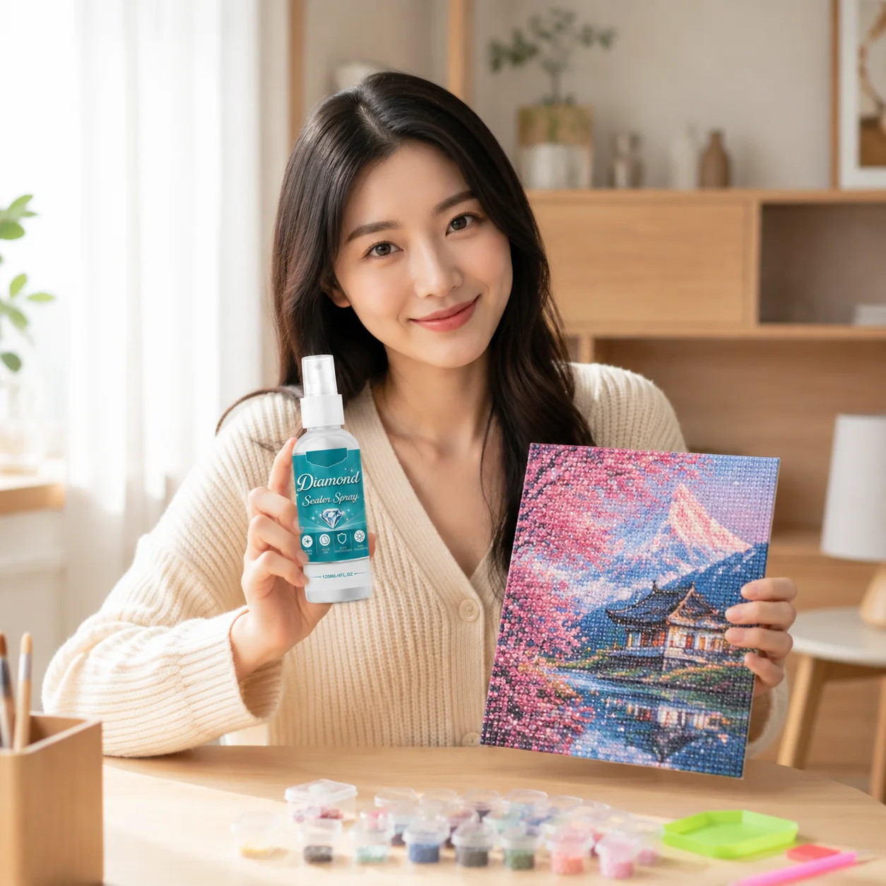 Diamond Sealer Spray Gloss Finish Quick Drying Color Preservation Surface Protection Portable Diamond Painting Sealer Spray