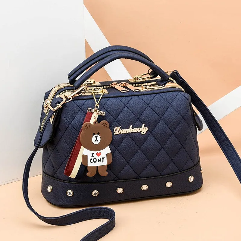 Bag Women 2022 New European and American Fashion Women\'s Bag Lingge Small Fragrant Handbag Boston Shoulder Bag