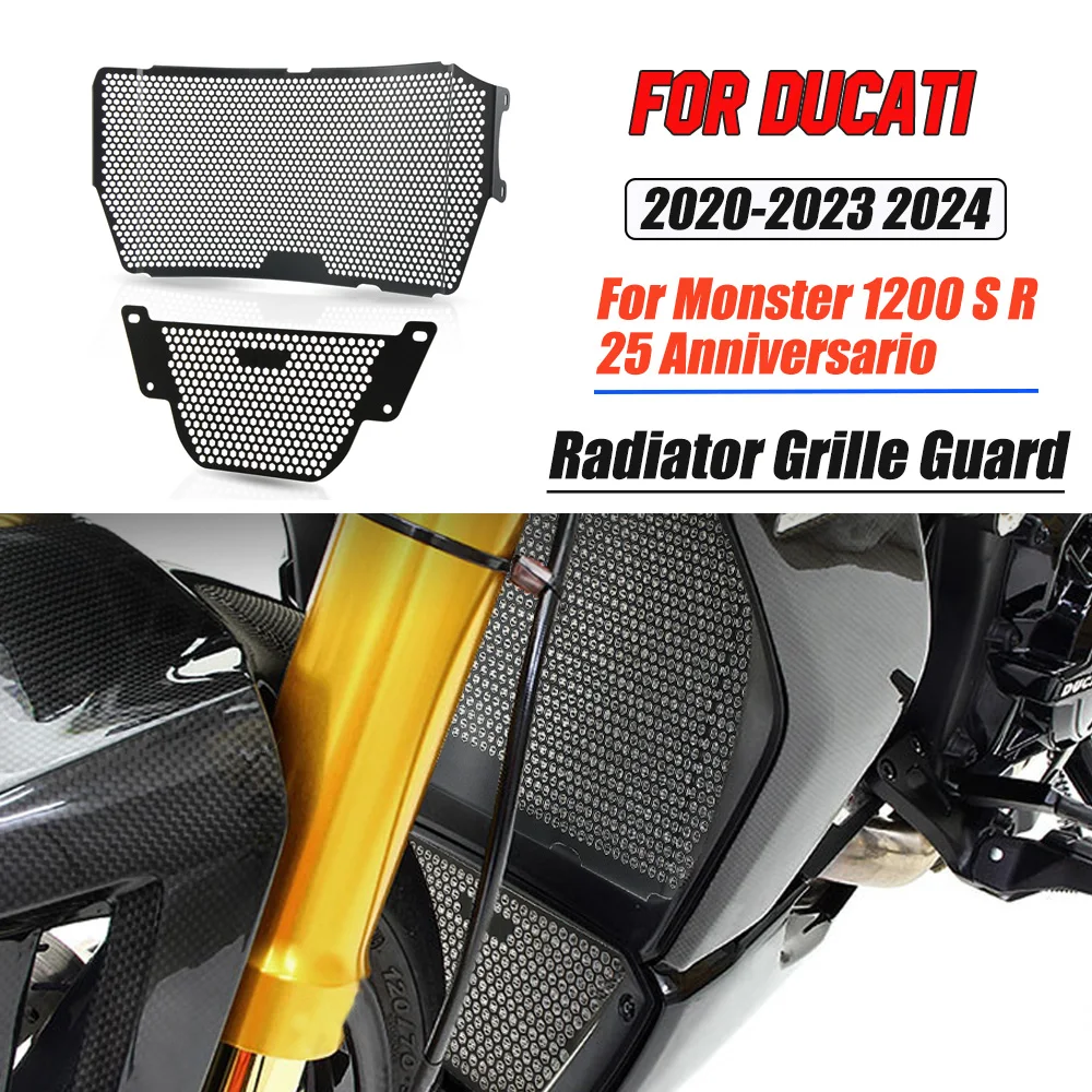 

Motocycle Radiator Grille Cover Water Tank Guard Protect FOR Ducati Monster 1200 S R 25 Anniversario 2020-2024 Oil Cooler Guard