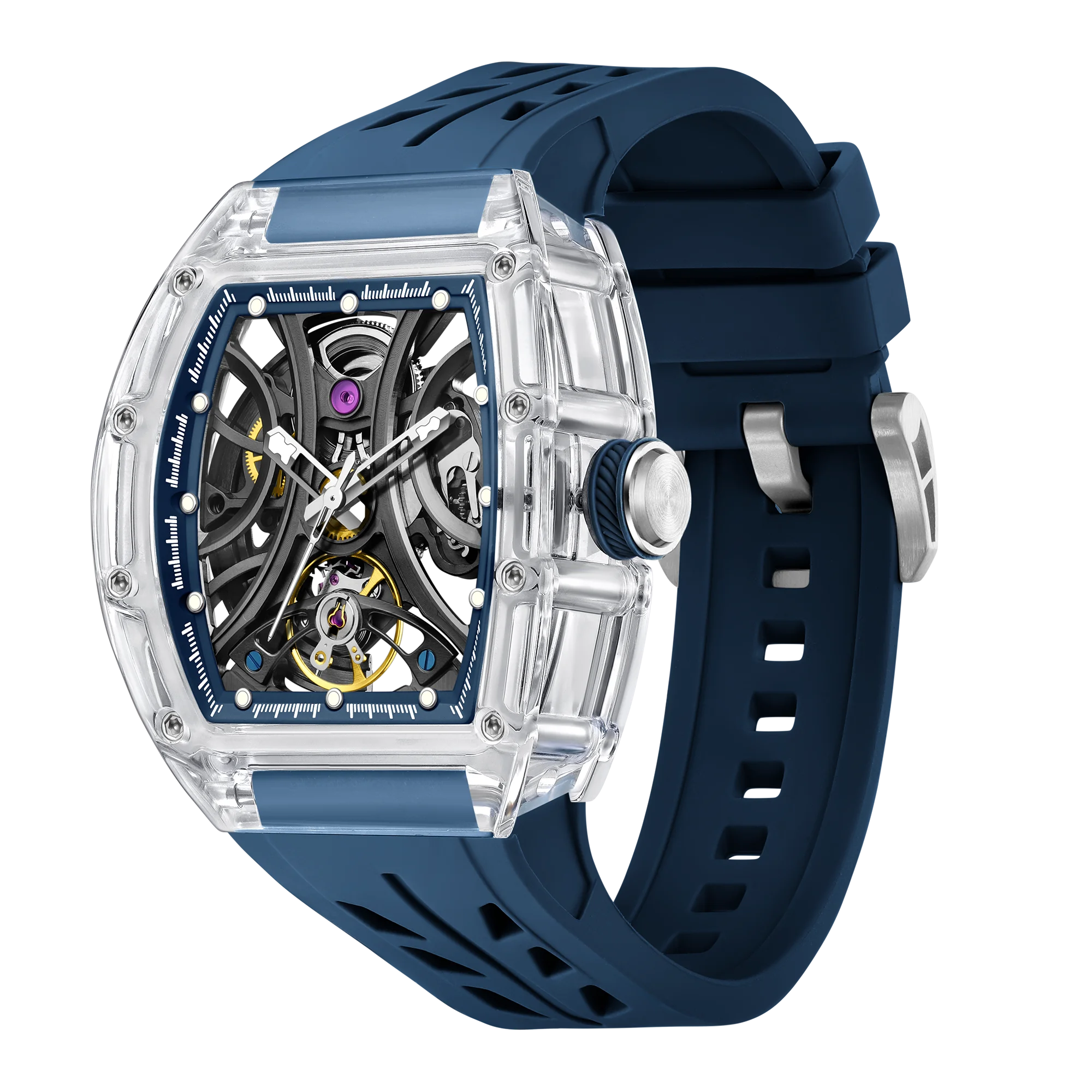 Gorman 2026 Tonneau Mechanical Wristwatch Business Automatic Watch Crystal Hollow Watch Luminous New Year Gift Limited Edition
