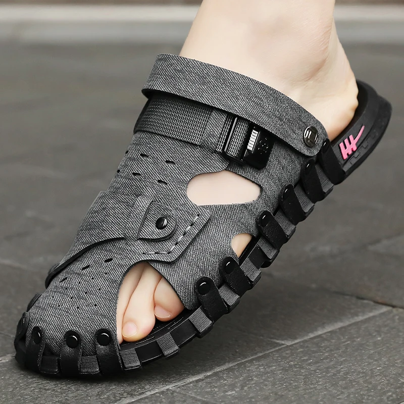 

2026 Autumn Mens Casual Shoes Comfortable and Fashionable Leather Footwear Youth Solid Colour Sports Man Trendy Anti Slip Sandal