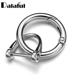 Metal Spring Gate O Ring Keychain For Car  Key Holder  Openable Bag Belt Strap Buckle Dog Chain D Shape Horseshoe Keyring ZH01