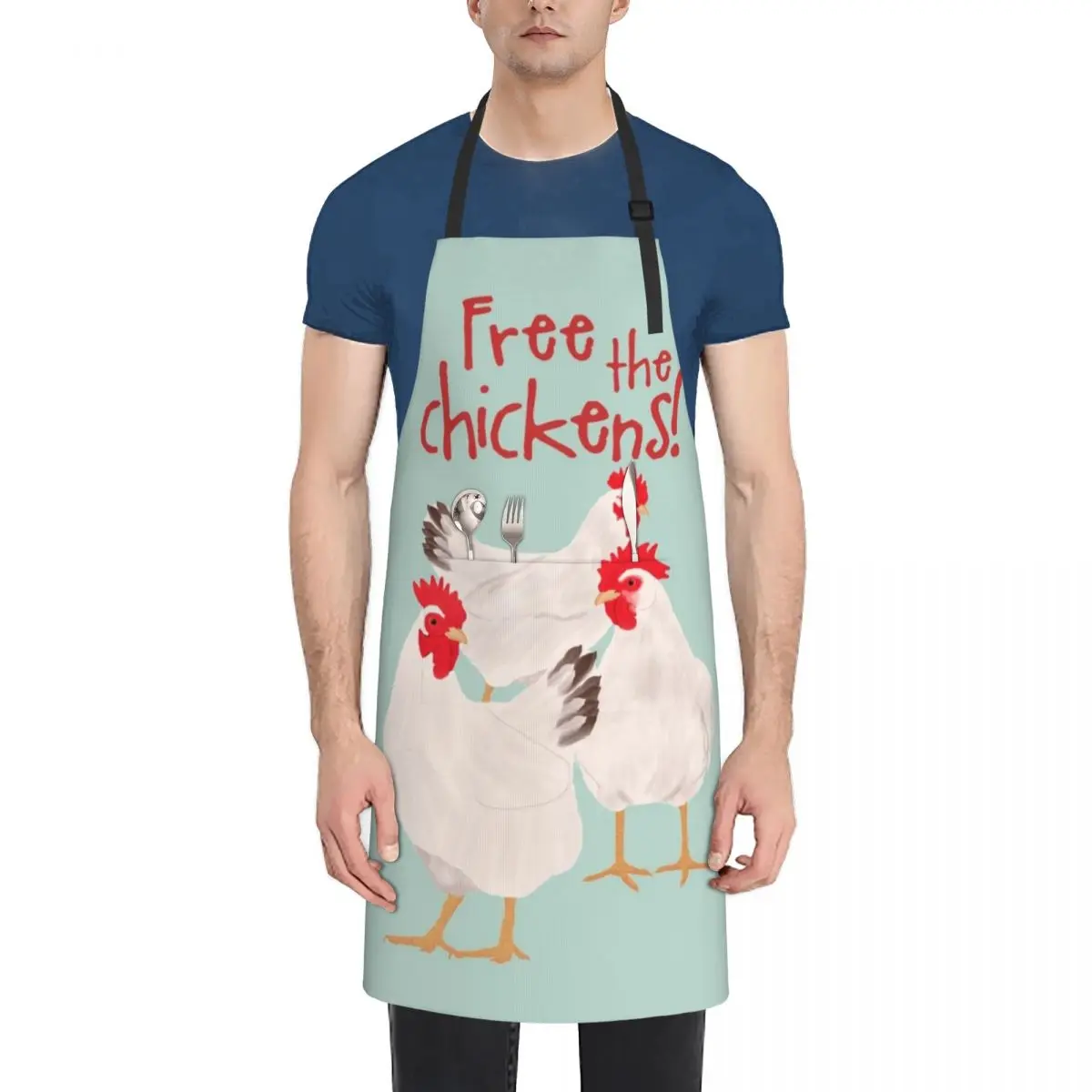 

Free the Chickens Apron Chef Accessory Men's Kitchen Woman Kitchen Apron