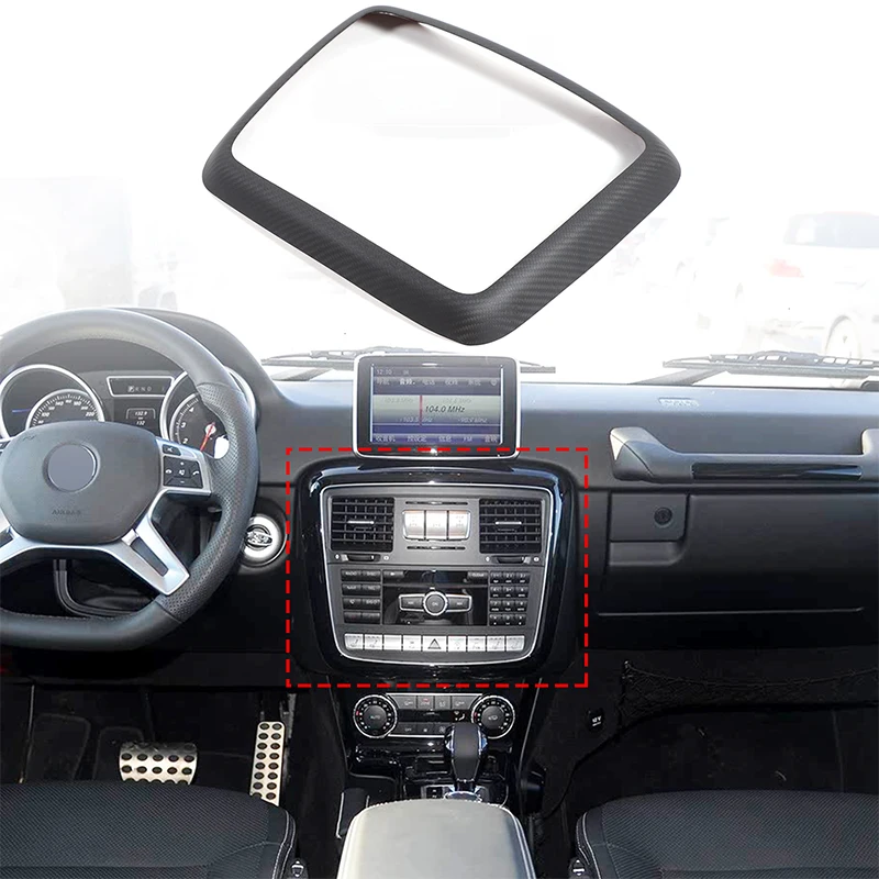 

For 2012-2018 Mercedes-Benz G-Class/W463 central control CD panel frame, armrest box decorative frame, real carbon fiber (matte)