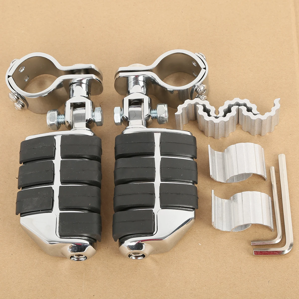 

Мотоциклетные хромированные подножки для шоссе, подставка для ног, подходит для Harley 25 мм, 30 мм, 35 мм, GL1500 GL1100 GL1200 XV250