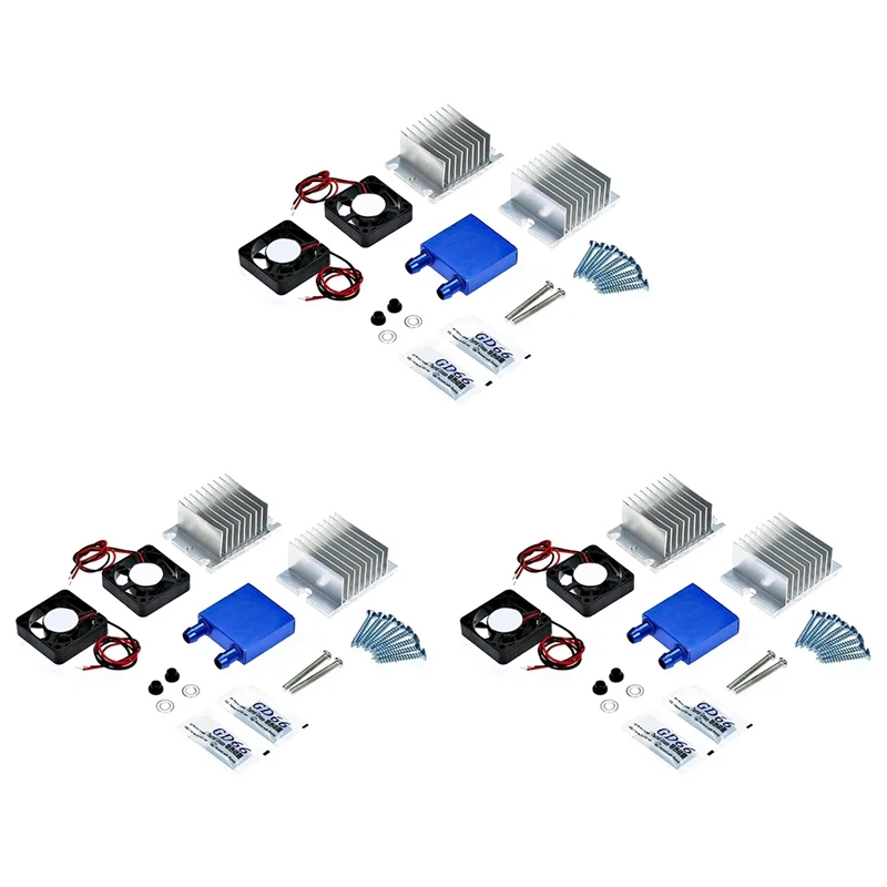 3 Set Mini Air Conditioner DIY Kit Thermoelectric Peltier Cooler Refrigeration Cooling System + Fan For Home Tool