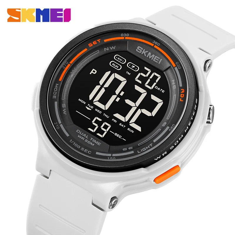 Relojes electrónicos digitales SKMEI para hombres y mujeres, reloj despertador resistente al agua para exteriores, reloj de pulsera deportivo, reloj militar cronógrafo con luz Led