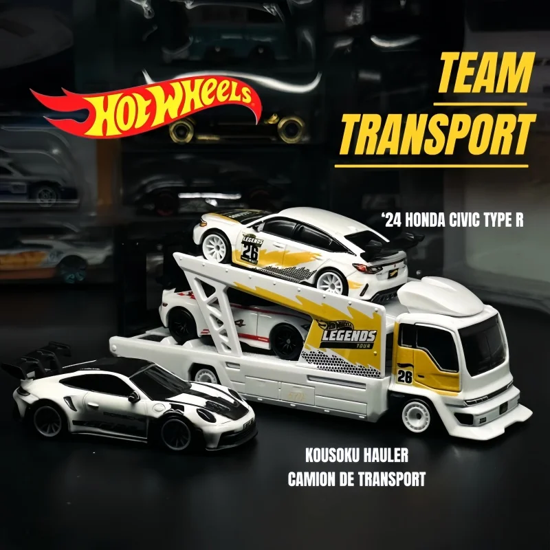 

Коллекционные модели автомобилей Hot Wheels Car Culture JMN15 Team Transport Series Legends Tour '24 Honda Civic Type R, подарки, игрушки, в наличии
