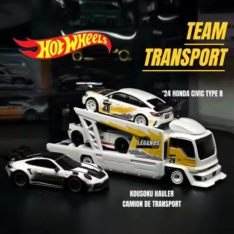 Hot Wheels Car Culture JMN15 Team Transport Serise Legends Tour '24 Honda Civic Type R Model Cars Collection Gifts Toys In Stock