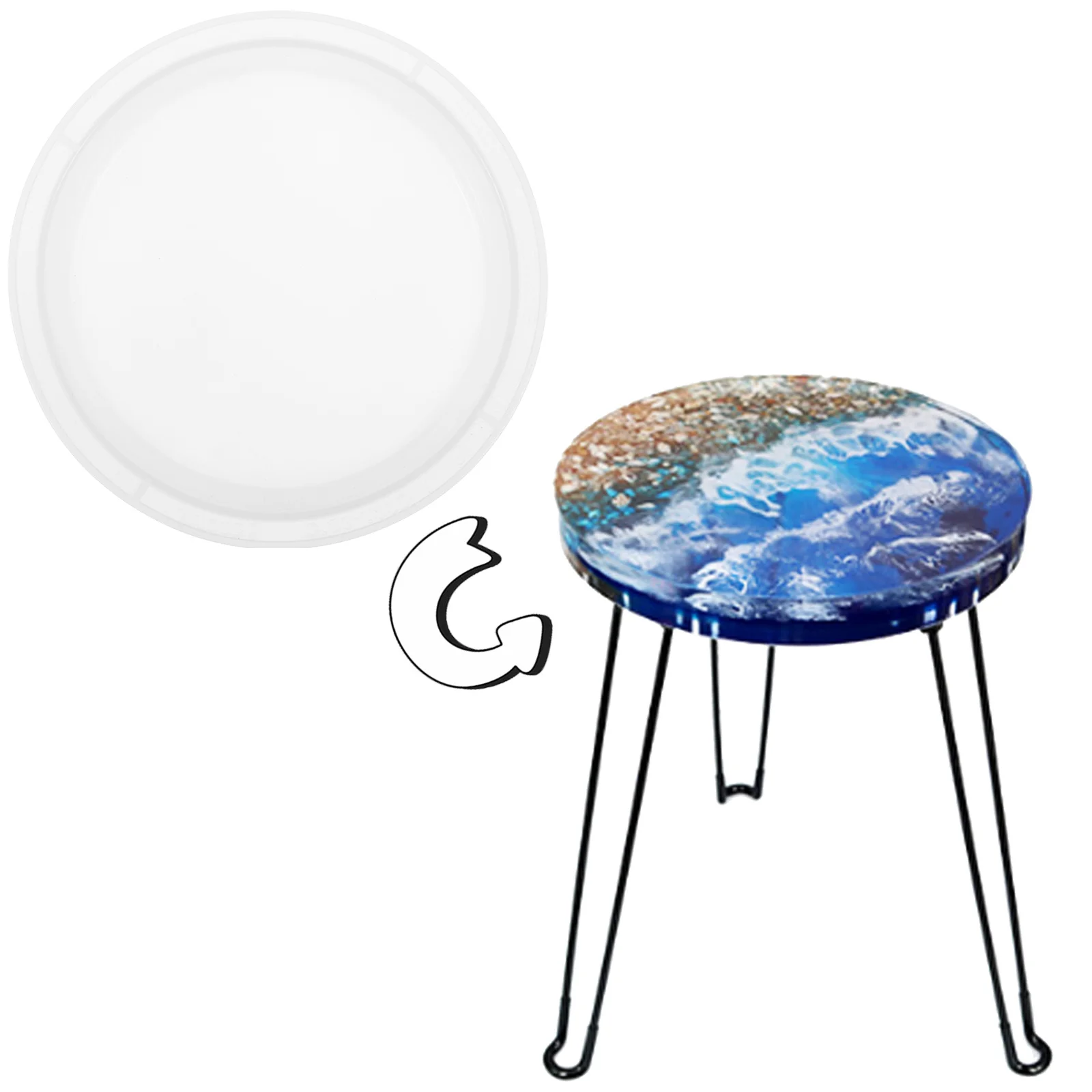 

Round Silicone Mold for Epoxy Resin DIY Craft Tray Coaster Clock Making Reusable Disc Casting Mold for Resin Wood Concrete