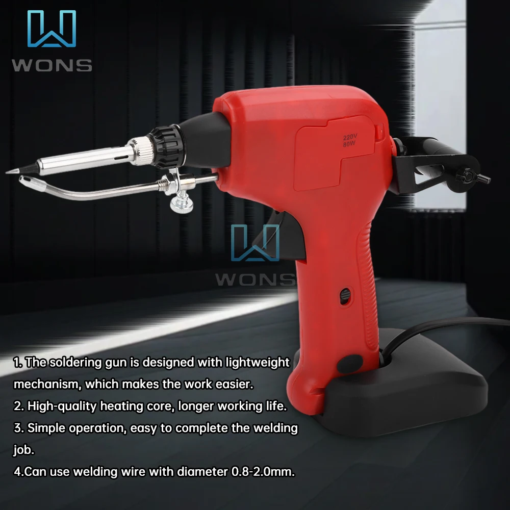 80W Solder Gun Soldering Iron Heat Absorbing Handheld Gun 15 Seconds Heating Home Repair Internal Tools Hand Spot Tin 220V