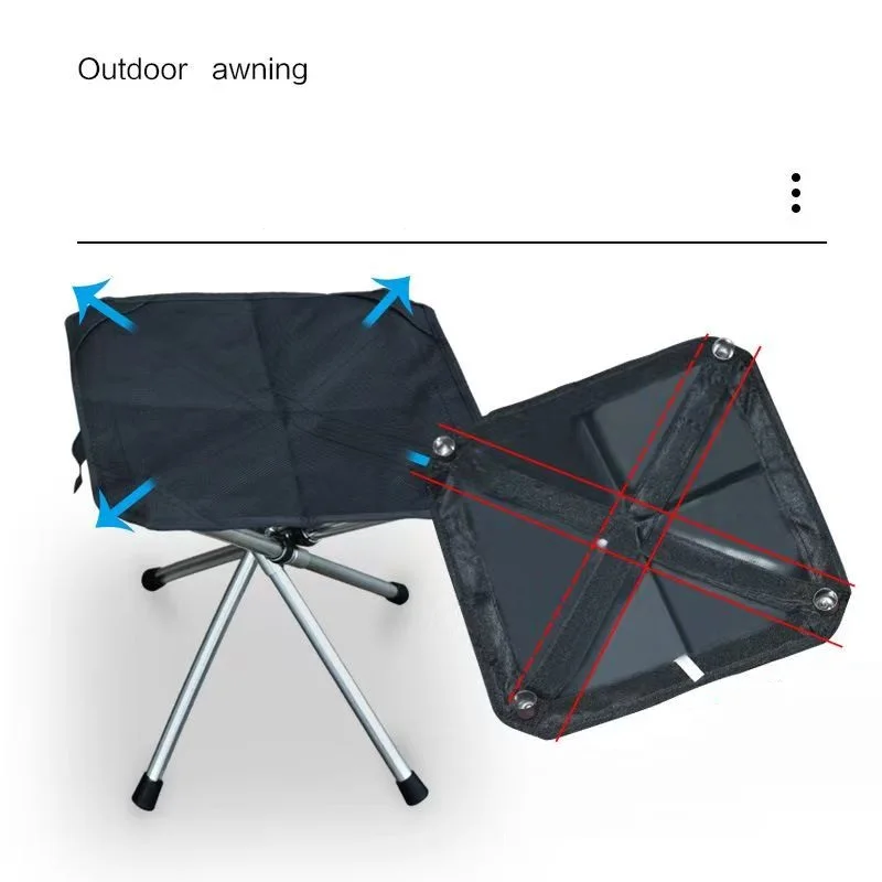 Tabouret télescopique en acier inoxydable – Chaise pliante portable pour le camping, la pêche, la randonnée, tabouret d'extérieur léger et réglable