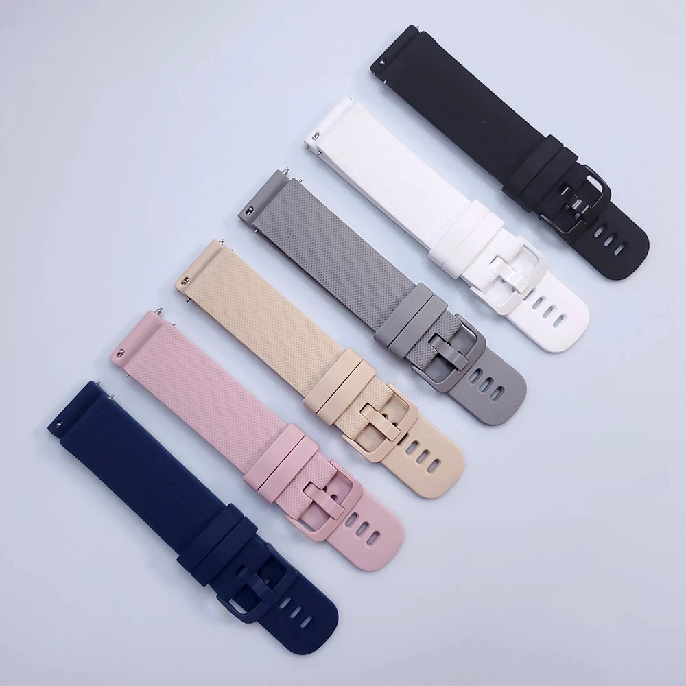 20mm 22mm Sport Silicone Strap For Amazfit Balance 2/GTR 3 Pro/GTR 47mm/GTS 4 2 mini/Active 2/Bip 6/Stratos 3 WatchBand Bracelet
