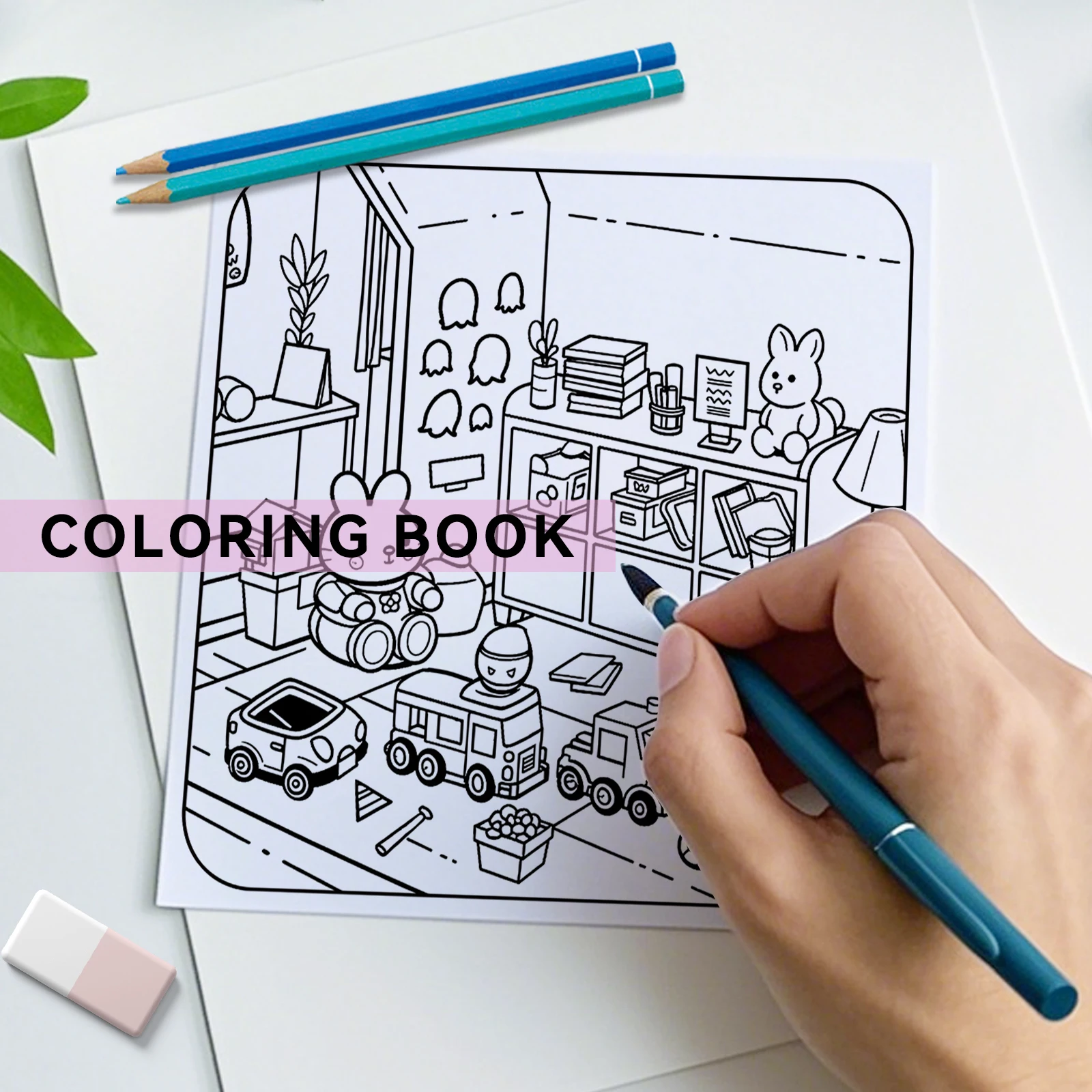 Libro da colorare ad angolo accogliente per adulti e adolescenti Regalo perfetto carino e accogliente per il giorno dei bambini Libro da disegno con pittura divertente e rilassante