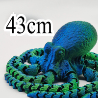 3D Printed Octopus 43CM Figurine with Flexible Joints for Home Office Desk Decor Ocean Animal Table Ornament Ideal Gift Toy