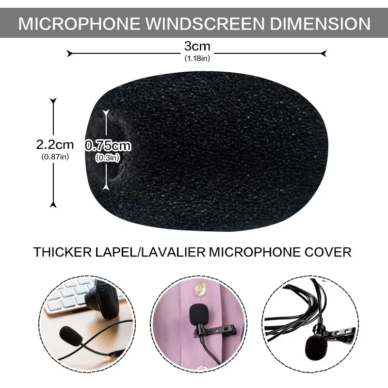 15/100PCS Microphone Replacement Foam Microphone Windscreen Headset Cover Telephone Headset Mic Cover Windshied Headset Foam